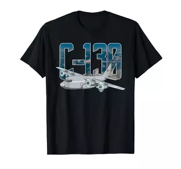 Hercules Military Airplane Flight C130 Hercules Pilot C-130 T-Shirt чёрный
