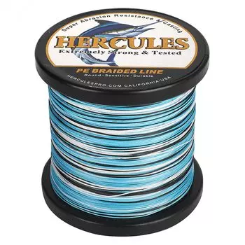 HERCULES PE X8 Fishing 15 High High No for Camouflage Blue 500m Line, 8-Strand Braid, Colors, Strong, Long-Distance Casting, Strength, Sensitivity,