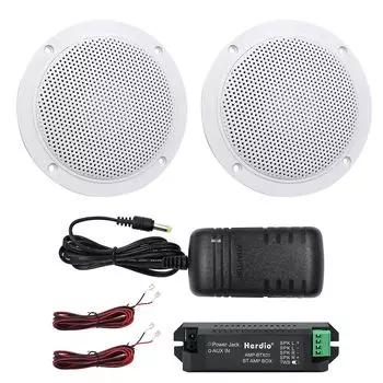 Herdio 160 Вт Bluetooth 4-дюймовый встраиваемый потолочный динамик комплект усилитель водонепроницаемый потолочный динамик ванная комната кухня дом на открытом воздухе белый