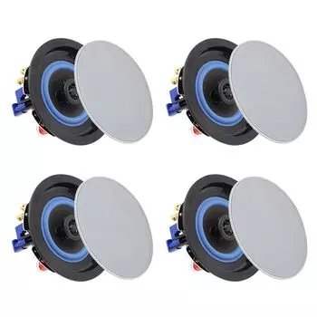 Herdio Bluetooth 4-дюймовый потолочный динамик, встраиваемый в потолок, встраиваемый в потолок, круглая акустическая система 160 Вт для встраиваемой установки