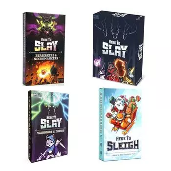 Here To Slay Sleigh Holiday Expansion Pack Стратегическая ролевая карточная игра для детей, подростков, взрослых, 2–6 игроков