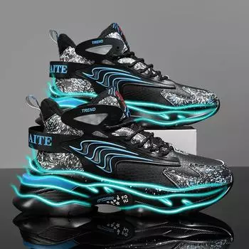 Heren Schoenen/2024, осенне-зимняя мужская вулканизированная обувь на толстой подошве, новые разноцветные модные мужские кроссовки для бега для отдыха 46 чёрный
