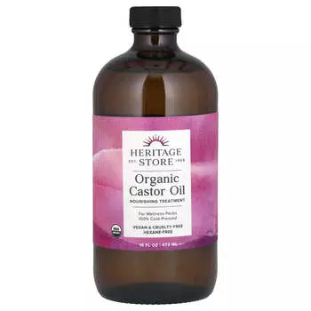 Heritage Store, Органическое касторовое масло, 16 жидких унций (473 мл)