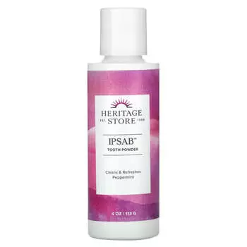 Heritage Store, Зубной порошок IPSAB, натуральная перечная мята, 4 унции (113 г)