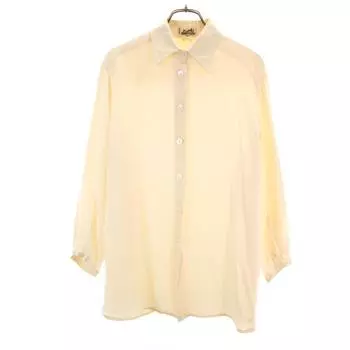 HERMES French Silk Blend Old Long sleeve shirt 38 beige Women Used