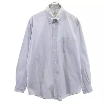 HERMES Made in France Check Pattern Long sleeve Button down shirt 42 Men s Used