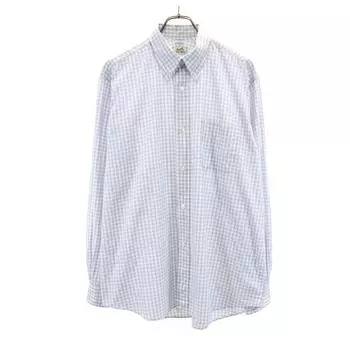 HERMES Made in France Check Pattern Long sleeve Button down shirt 42 Men s Used