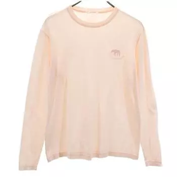 HERMES made in Italy Long sleeve One point embroidery T-shirt S Ron T Women Used