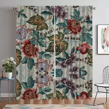 Шторы для кухни Hermess, 2 шт., затемняющие шторы для комнаты, 2-панельная перегородка, тюль для спальни, шторы для домашнего интерьера, оттенки W50xH70cmx2pcs-CL