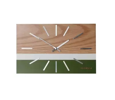 HERMOSA Clock Wall Clock Clock La Brea Clock Olive Green Battery Operated NA-001
