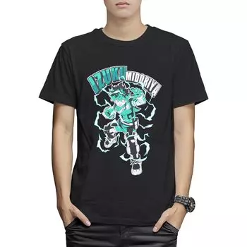 Hero Academia Deku My Hero Academia Short Sleeve Goods Izuku Midoriya Character [Fine Plus] Футболка чёрный