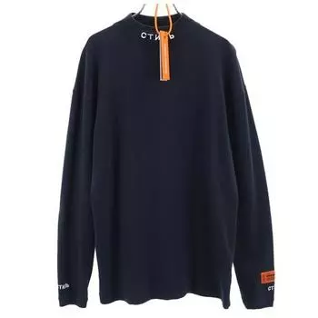 HERON PRESTON неиспользованная футболка с длинным рукавом и вышивкой логотипа XXS черная Ron T мужская б/у