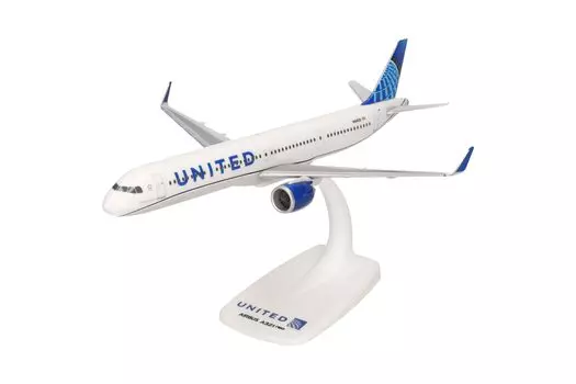 herpa Snapfit United Airlines Airbus A321neo Масштаб Миниатюрная Коллекционная Модель с Пластиковой Базой 1200