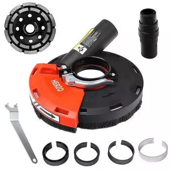 HERZO GT119125A 125MM Кожух для шлифовальной пыли для угловой шлифовальной машины с насадками