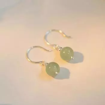 Хетянь нефрит красный агат ушной крючок нишевый дизайн ретро элитный китайский стиль