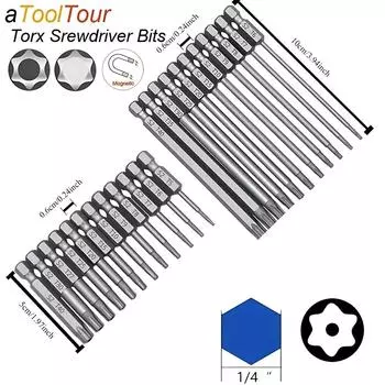 Hex Bits Driver Tamper Proof Security Drill Magnetic Bit Set Torx Screwdriver Flat Head F1FC High Quality 50mm 100mm 1 Set