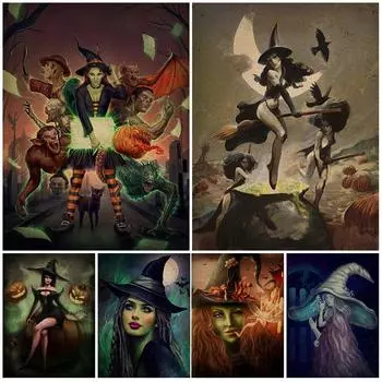 Hex Of The Wicked Witch, винтажная настенная живопись на холсте, ведьмы и монстры, художественный постер и принт, украшение для дома без рамки