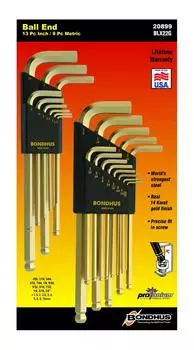 Hex wrench set 22 pieces 10mm BLX22G []BONDHUS multi-pack (BLX9MG 1.5, 2, 2.5, 3, 4, 5, 6, 8, BLX13G0.050, 1/16, 5/64, 3/32, 7/64, 1/8, 9/64, 5/32,