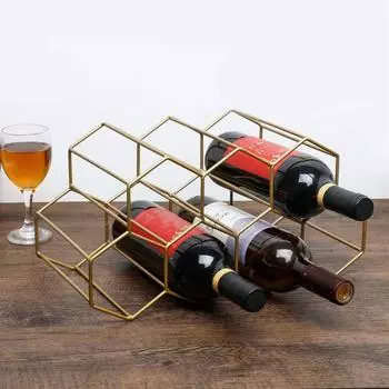 Hexagon Barware Shelves Wine Display Holder Wine Bottle Storage Wine Rack Wine Storage Holder