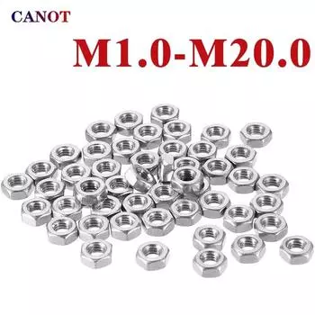 Hexagon Hex Nuts M1 M1.2 M1.4 M1.6 M2 M2.5 M3 M3.5 M4 M5 M6 M8 M10 M12 M14 M16 M18 M20 Hex Nut 304 Stainless Steel DIN934 Metric M3.5 x 25Pcs