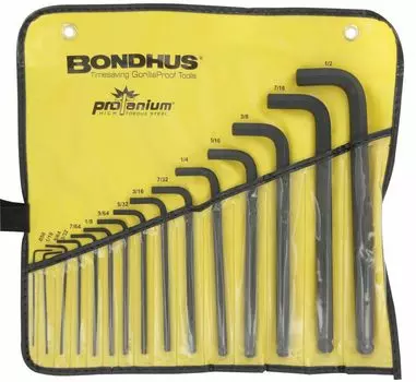Hexagonal ball full line inch set black dyed 15 pieces [BONDHUS] point/L-wrench L-wrench (0.050, 1/16, 5/64, 3/32, 7/64, 1/8, 9/64, 5/32, 3/16, 7/32, чёрный