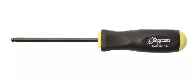 Hexagonal screwdriver gripping function inch 240mm Shaft 120mm Grip Black dyed []BONDHUS Prohold® (screw screwdriver) 1/4 [Total length length