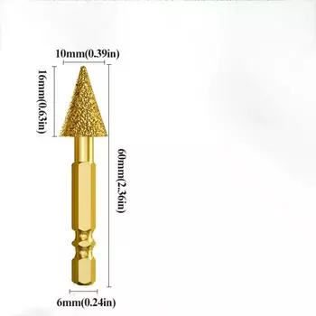 Hexagonal Shank Adamas Rotary Tool Set Coated Grinding Burr Polishing Granites Ceramic Glass Style A