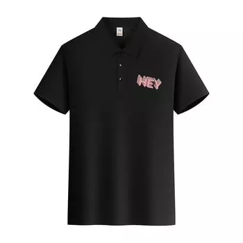 Hey Logo Мужская одежда поло Модные повседневные летние дышащие футболки с круглым вырезом Универсальные футболки Уличные свободные топы S