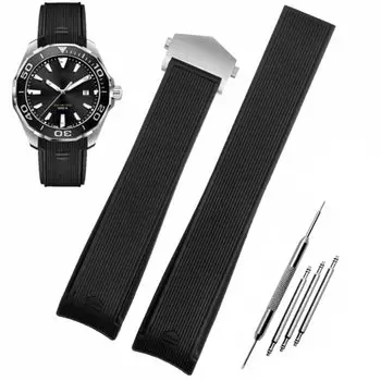 [HEYOZURY] TAG HEUER Belt Rubber Watch Band 22mm Silicone Soft Watch Remesh Watch Band D Buckle Type Watch Band Совместим с TAG HEUER (Тэг Хойер)