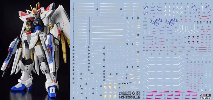 HG RG MG PG RE MGSD Robot MS Водопереносная наклейка для детализации, флуоресцентная HG Mighty Strike Freedom Gundam 2 Позолоченная!! (Позолоченный + 1/144