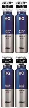 HG Super Hard Mousse для жестких волос 180 г x 4 шт. [Оптовая закупка]