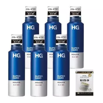 HG Super Hard Mousse Soft Hair Set 180 г x 6 Бонус Сильный Ультра Слабо Ароматизированный Стайлинг [Оптовая покупка] + Стойкий Мужской чистый