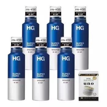 HG Супертвердый мусс для жестких волос, набор 180 г x 6, бонус, сильная, слегка ароматизированная укладка [оптовая закупка] + стойкий мужской чистый