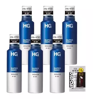 HG Супертвердый мусс для жестких волос, набор 180 г x 6, бонус, сильная, слегка ароматизированная укладка [оптовая закупка] + стойкий мужской чистый