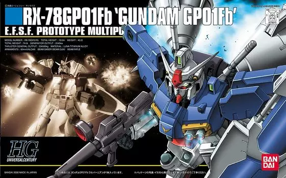 HGUC Gundam GP01Fb Полный костюм Burnian Gundam 0083 STARDUST 1/144 RX-78GP01Fb (Мобильная ПАМЯТЬ)