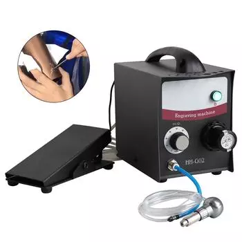 HH-G02 220 В, высококачественный пневматический гравировальный станок с одной головкой, катушка с микронастройкой, резьба по краю бисера