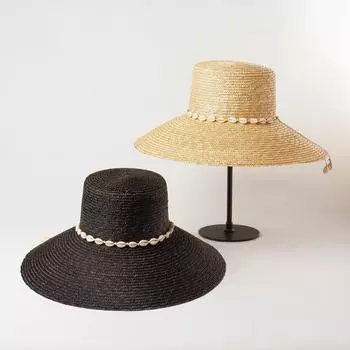 Hhp Ins летняя соломенная шляпа ручной работы с широкими полями, украшение из веревки, женская пляжная кепка, солнцезащитная шляпа для отдыха, оптовая продажа head size 57cm