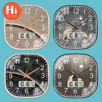 Hi 12-дюймовые светодиодные настенные часы, пластиковые часы, домашний декор, бесшумные настенные часы для гостиной, спальни, дизайн современного искусства