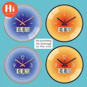 Hi 12-дюймовые светодиодные настенные часы, пластиковые часы, домашний декор, бесшумные настенные часы для гостиной, спальни, дизайн современного искусства