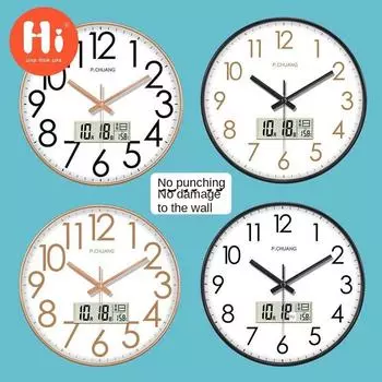 Hi 12-дюймовые светодиодные настенные часы, пластиковые часы, домашний декор, бесшумные настенные часы для гостиной, спальни, дизайн современного искусства