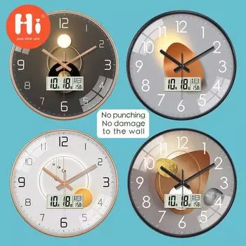 Hi 12-дюймовые светодиодные настенные часы, пластиковые часы, домашний декор, бесшумные настенные часы для гостиной, спальни, дизайн современного искусства