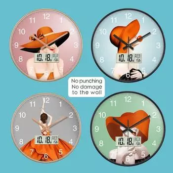 Hi 12-дюймовые светодиодные настенные часы, пластиковые часы, домашний декор, бесшумные настенные часы для гостиной, спальни, дизайн современного искусства