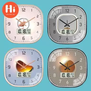 Hi 12-дюймовые светодиодные настенные часы, пластиковые часы, домашний декор, бесшумные настенные часы для гостиной, спальни, дизайн современного искусства