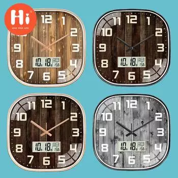 Hi 12-дюймовые светодиодные настенные часы, пластиковые часы, домашний декор, бесшумные настенные часы для гостиной, спальни, дизайн современного искусства