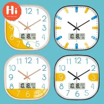 Hi 12-дюймовые светодиодные настенные часы, пластиковые часы, домашний декор, бесшумные настенные часы для гостиной, спальни, дизайн современного искусства