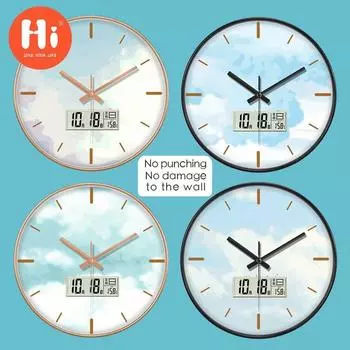 Hi 12-дюймовые светодиодные настенные часы, пластиковые часы, домашний декор, бесшумные настенные часы для гостиной, спальни, дизайн современного искусства