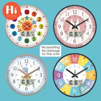 Hi 12-дюймовые светодиодные настенные часы, пластиковые часы, домашний декор, бесшумные настенные часы для гостиной, спальни, дизайн современного искусства