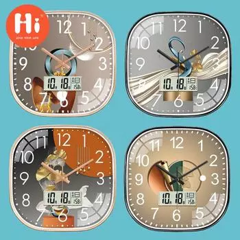 Hi 12-дюймовые светодиодные настенные часы, пластиковые часы, домашний декор, бесшумные настенные часы для гостиной, спальни, дизайн современного искусства