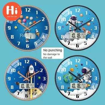 Hi 12-дюймовые светодиодные настенные часы, пластиковые часы, домашний декор, бесшумные настенные часы для гостиной, спальни, дизайн современного искусства