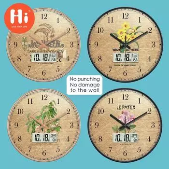 Hi 12-дюймовые светодиодные настенные часы, пластиковые часы, домашний декор, бесшумные настенные часы для гостиной, спальни, дизайн современного искусства